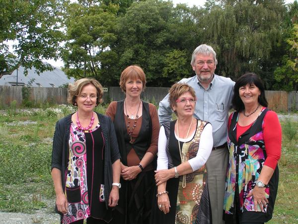 Durham Centre counsellors Bev Mason, Karin Schaeper, Sharon Wilson, Bryan Wright, Valerie Attrill, outside their centre on the old Marli House site.